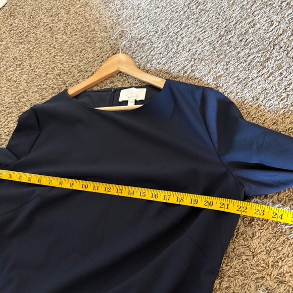 BOSS Hugo Boss Navy Blue Wool Blend Long Sleeve Sheath Dress US‎ 16 - Picture 9 of 12